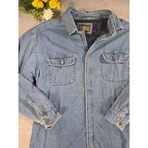 Vintage 90s Levis Mens XL Denim Shirt Jacket Flannel Lined Long Sleeve Button Up